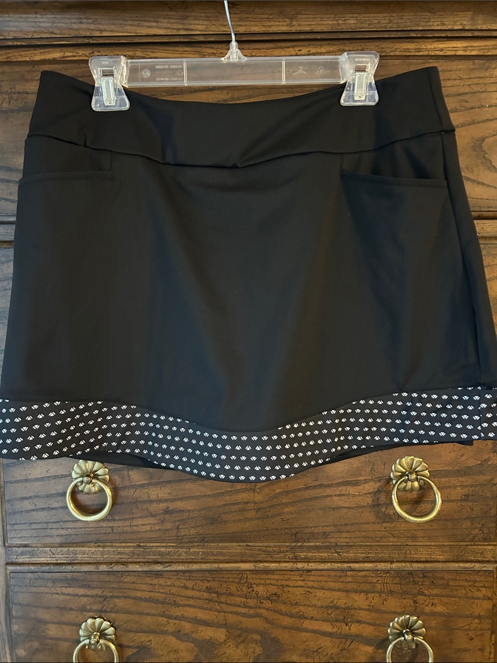 Adidas Women’s Black Ultimate365 Athletic Tennis Golf Skort Patterned Trim, L